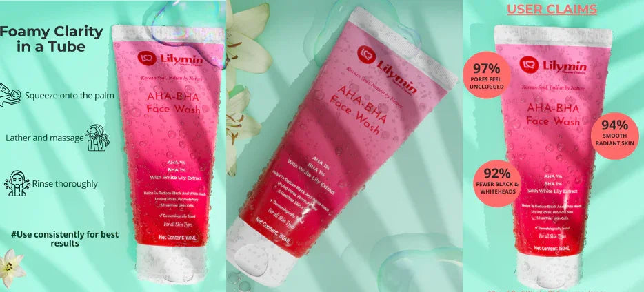 Best AHA BHA Face Wash for Smooth, Clear & Glowing Skin - Lilymin