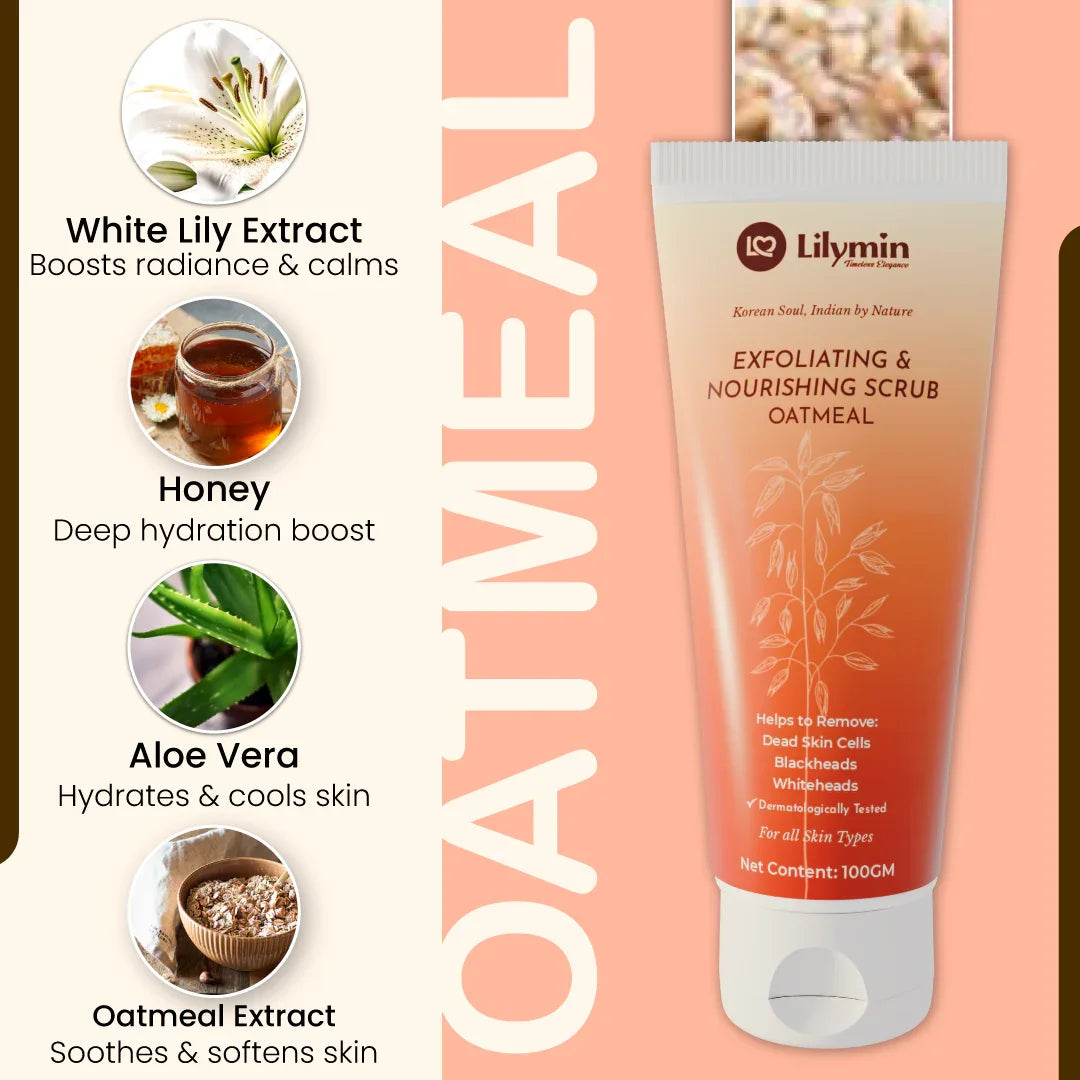 Exfoliating & Nourishing Oatmeal Scrub 100GM - Lilymin