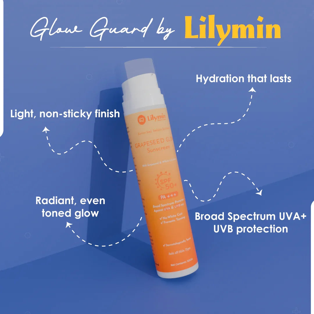 GRAPESEED GLOW Sunscreen SPF 50 50ML - Lilymin
