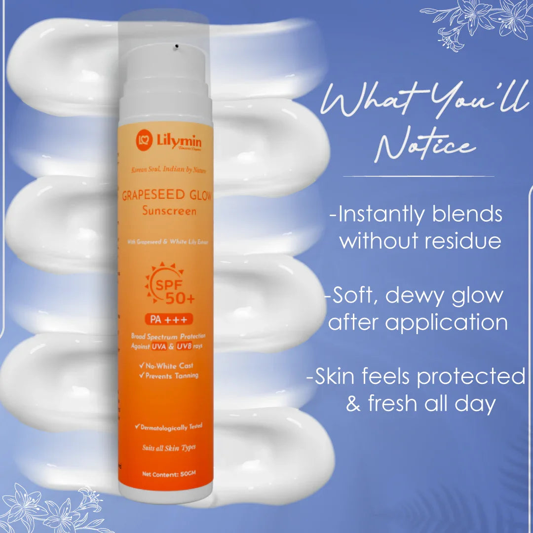 GRAPESEED GLOW Sunscreen SPF 50 50ML - Lilymin