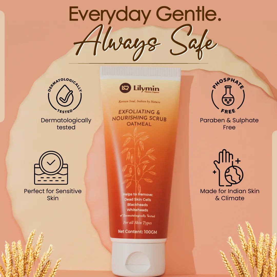 Exfoliating & Nourishing Oatmeal Scrub 100GM - Lilymin