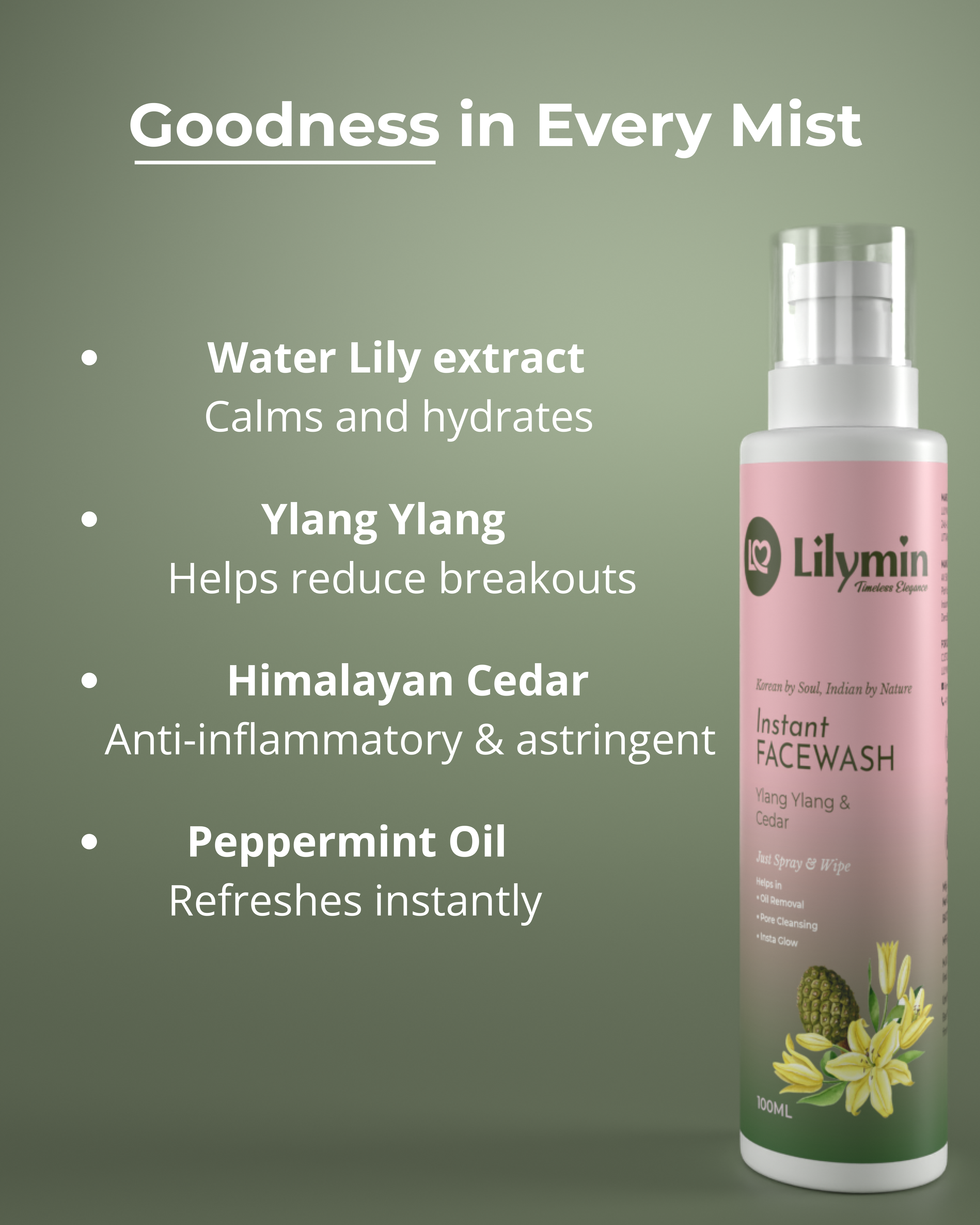 Instant Facewash with Ylang Ylang & Cedar 100ML