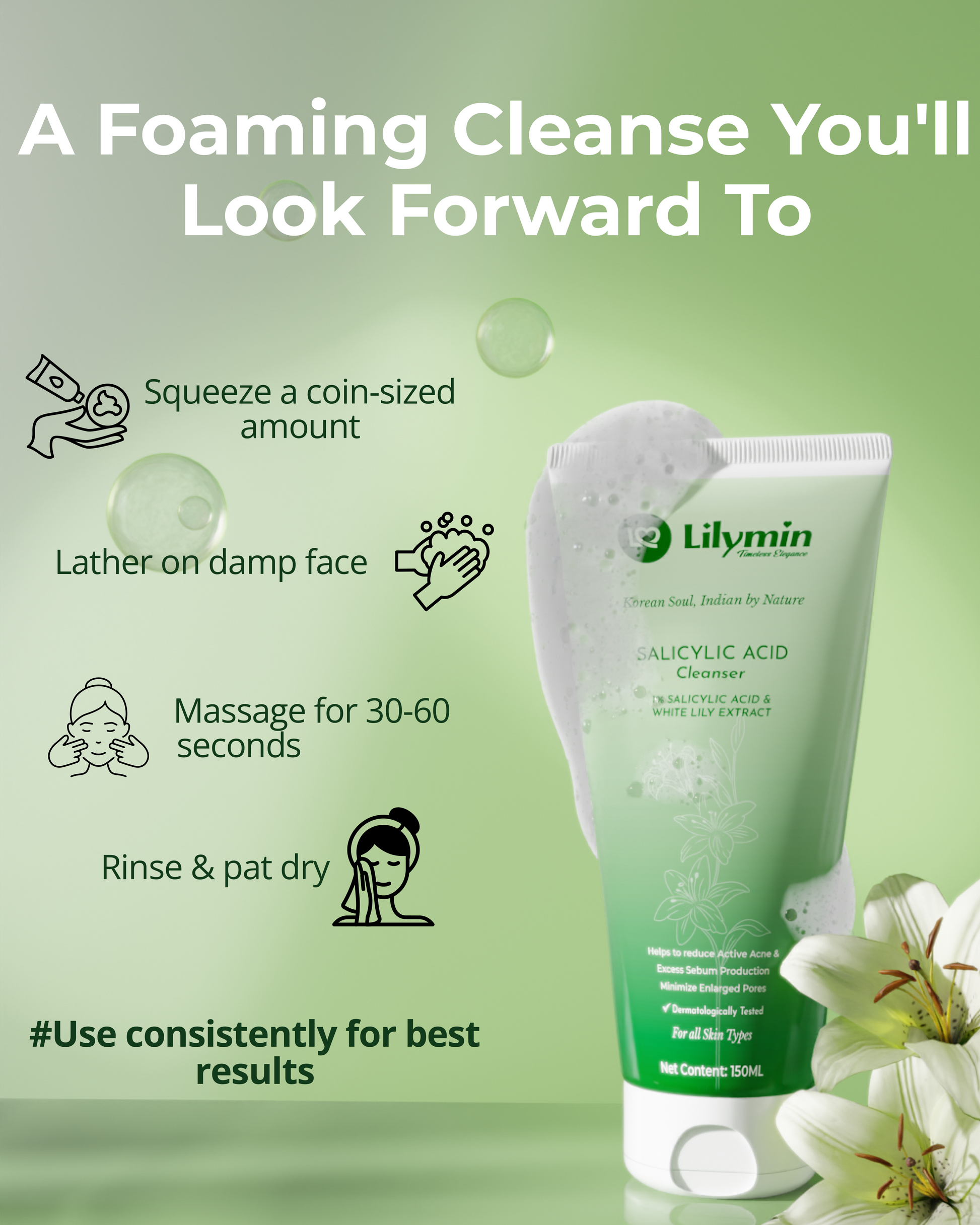 Lilymin 1% SALICYLIC ACID Cleanser 150ML