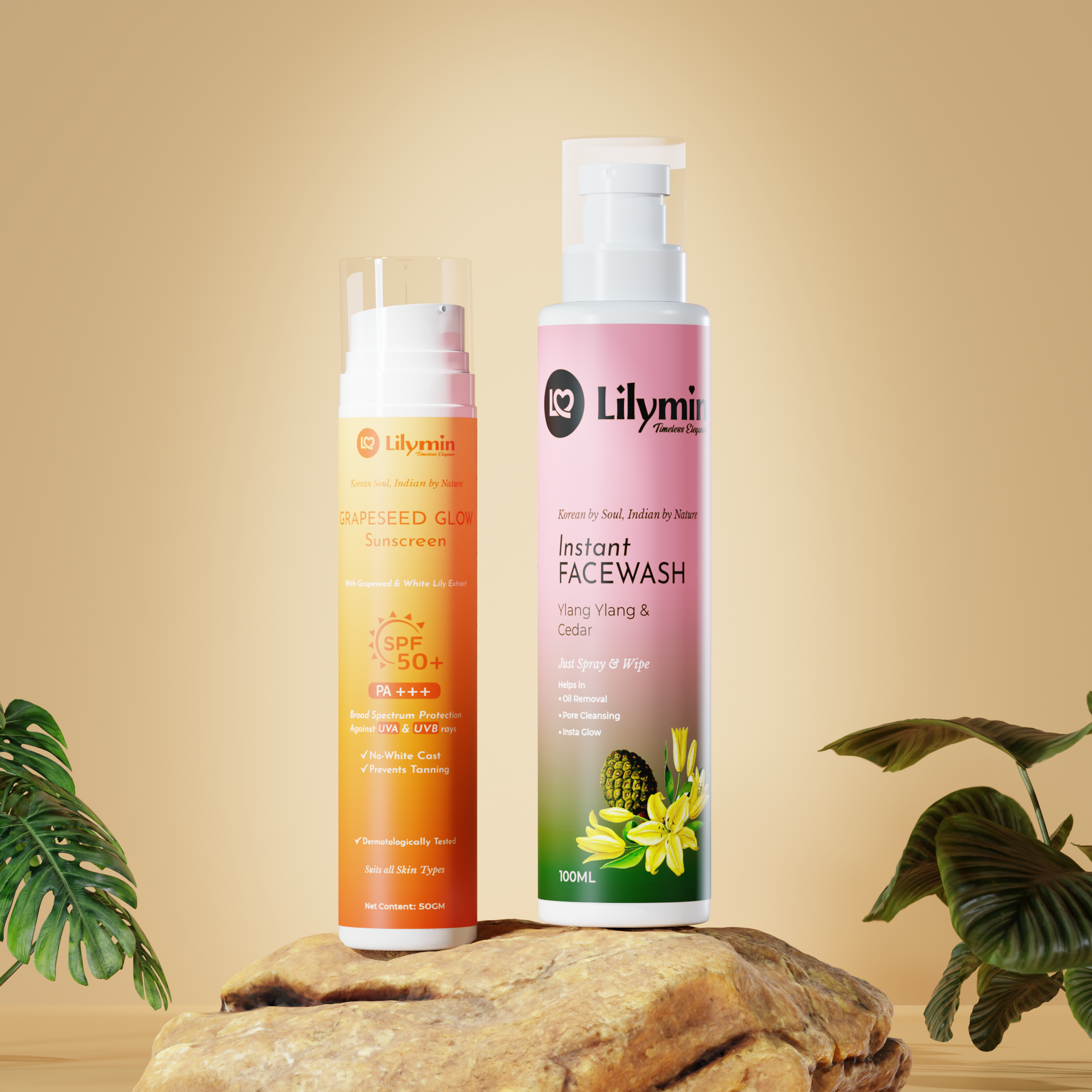 Lilymin Sunscreen & Instant Face Wash Combo